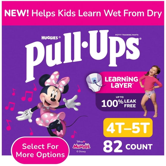 Pull-Ups Girls' Potty Training Pants, 4T-5T (38-50 lbs), 82 Count (Select for More)