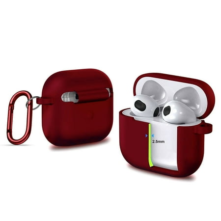 SaharaCase - Silicone Case for Apple AirPods 3 (3rd Generation 2021) - Burgundy