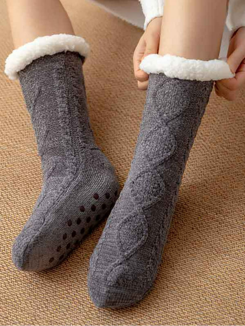 Gustave Women Non Slip Slipper Socks Winter Plush Fuzzy Socks Soft