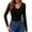 Black, variant on FASHOFT Lace Long Sleeve Shirts for Women Trendy Slim Fitted V Neck Going Out Outfits Basic Tight Tops Black L