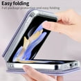 thumbnail image 4 of Dteck Card Holder Wallet Case for Samsung Galaxy Z Flip 5,Luxury Leather Hinge Protection Case Hybrid PC Back Cover with Wrist Strap for Samsung Galaxy Z Flip 5,Purple, 4 of 5