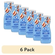 (6 pack) Gerber Snacks for Baby Grain & Grow Puffs, Apple Cinnamon, 1.48 oz Canister