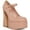 Blush, variant on Womens Khloie Faux Leather Buckle Platform Heels