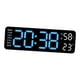 thumbnail image 5 of Reloj de escritorio Reloj de pared LED Brillo ajustable Reloj despertador digital Reloj de pared digital azul claro blanco, 5 of 9