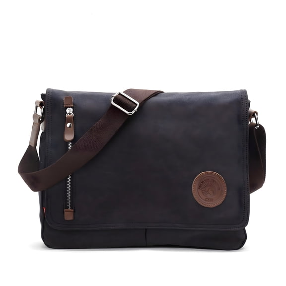 GASTROPOD Canvas Messenger Bag 13.5" Laptop Bag for Men Women for School Work Travel Computer Bags for Laptops for Women - Black