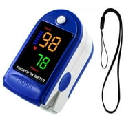 Fingertip Pulse Oximeter,Blood Oxygen Saturation Monitor (SpO2) with Pulse Rate Measurements and Pulse Bar Graph,Portable Digital Reading LED 4 Colors Display