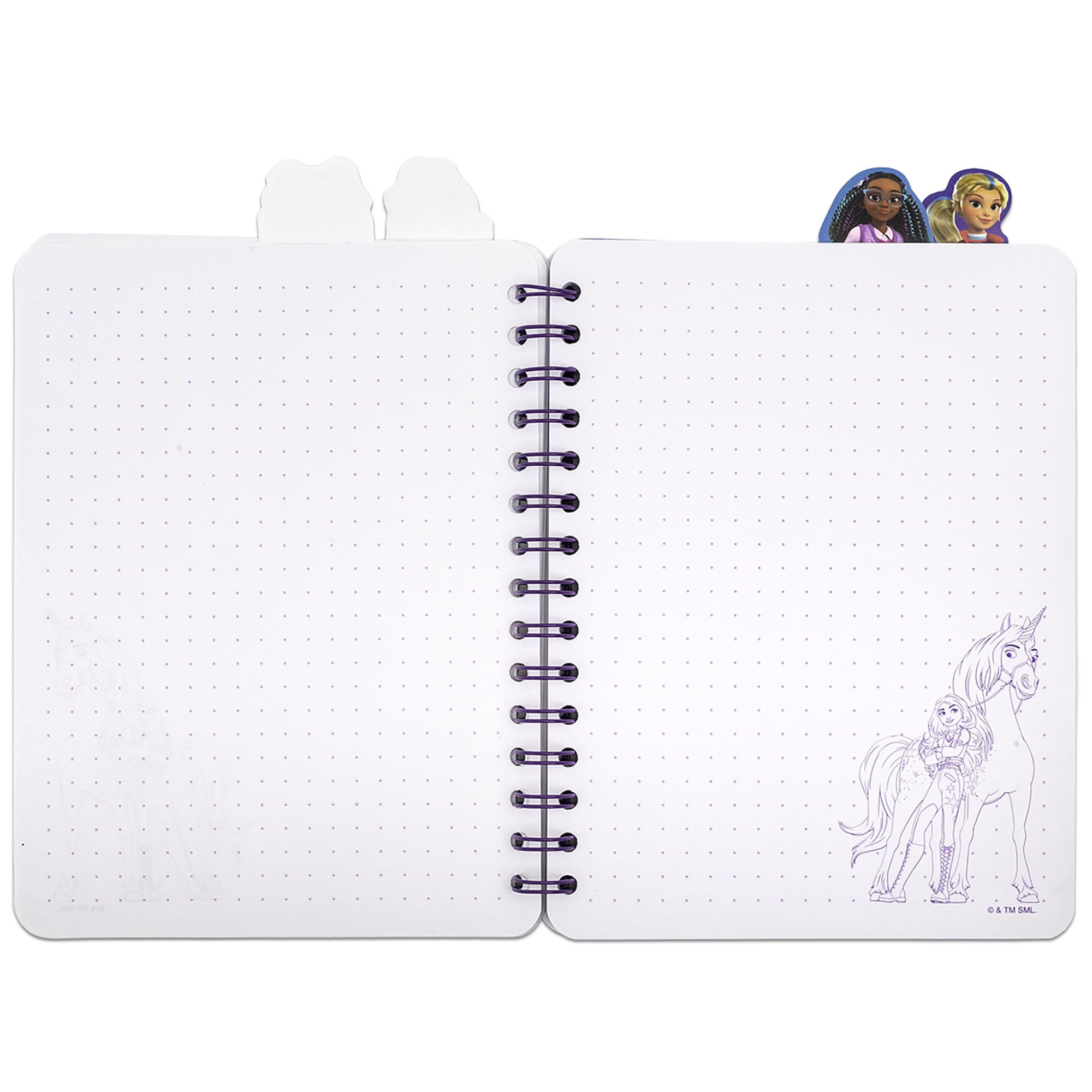 Inkology: 4 Tab Journal: Unicorn Academy - 160 Dot Pages, Magical Themed Spiral Notebook, 4 Character Dividers, Writing-Notes-Dreams-Doodles, Kids 3+