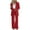 Red, variant on RYRJJ Women's Fall 2 Piece Blazer Outfits Business Casual Long Notch Collar Blazer Jackets and Dressy Wide Leg Work Pant Suits Sets with Pockets(Dark Blue,L)