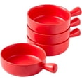 thumbnail image 1 of Bols à Soupe 20 Onces Ensemble de 4 Bols en Porcelaine Mat avec Poignée Bol à Soupe à l'Oignon Français, 1 of 8