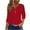 Red, variant on LMKIHUSA Women's Shirts 3/4 Sleeves Eyelet 2025 Blouses Basic Henley Button Down T Shirt Casual Dressy Loose Fit Tops Solid Color Tunic Tees Hot Pink,M