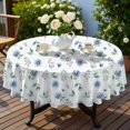 thumbnail image 4 of Pioneer Flower Floral Print Pattern Round Tablecloth 60 X 60 Inch, Wrinkle Resistant Wipeable Table Cloth for Kitchen Dining Picnic Patio Party, 4 of 6