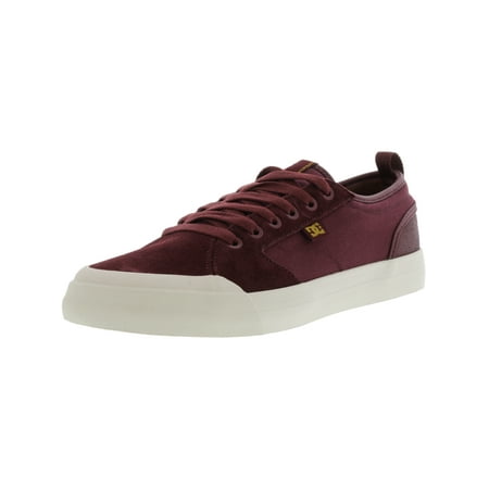 Burgundy Suede Shoes - Dc Men's Evan Smith Burgundy Ankle-High Leather Skateboarding Shoe - 11M
