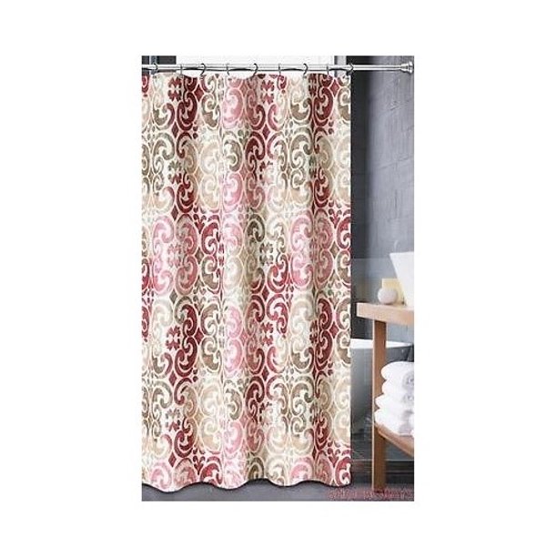 Luxa Hotel Collection Fabric Shower Curtain, Alexis Jewel, 70x72