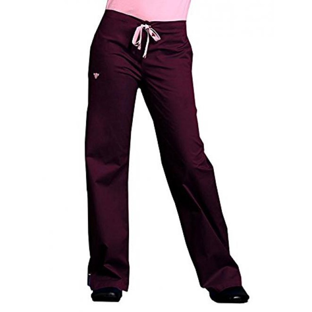 Med Couture Peaches Med Couture Signature Scrub Pant Wine/Powder Pink