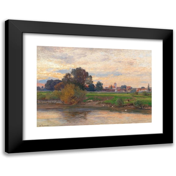 Hugo Darnaut 14x11 Black Modern Framed Museum Art Print Titled - End Landscape Etzenhausen