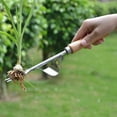 thumbnail image 5 of Laklulu Manual Weeding Tool Stainless Steel Manual Weeder with Wooden Handle Manual Weeder Tool for Weeding Handles Dandelion Puller Garden Lawns MODOU, 5 of 5