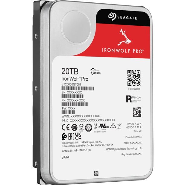 Seagate 20TB 内蔵型HDD ST20000NT001 Seagate IronWolf Pro ST20000NT001 20TB 7200 RPM 256MB Cache SATA
