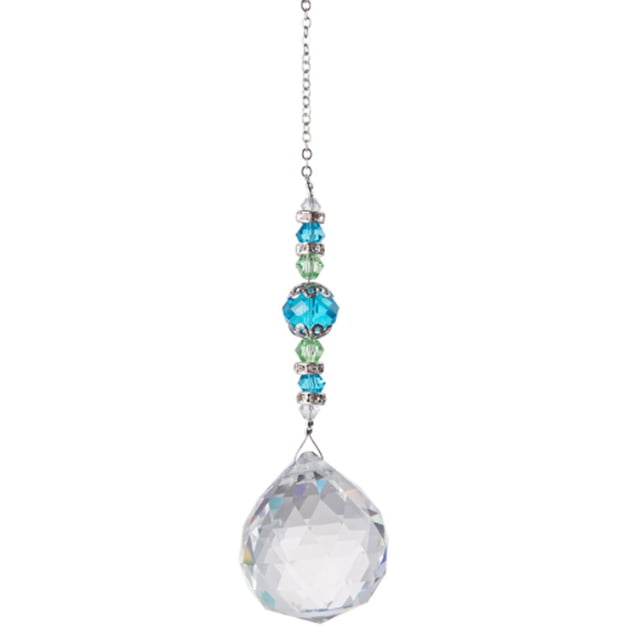 Luz diurna de cristal, colgante de prisma de bola de cristal transparente para decoración del jardín del hogar