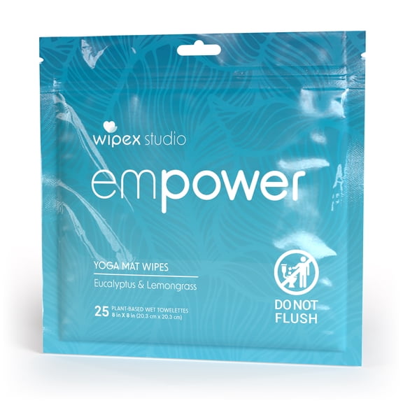 Wipex Studio Yoga Mat "Empower" Wipes 25ct in Zip Pack