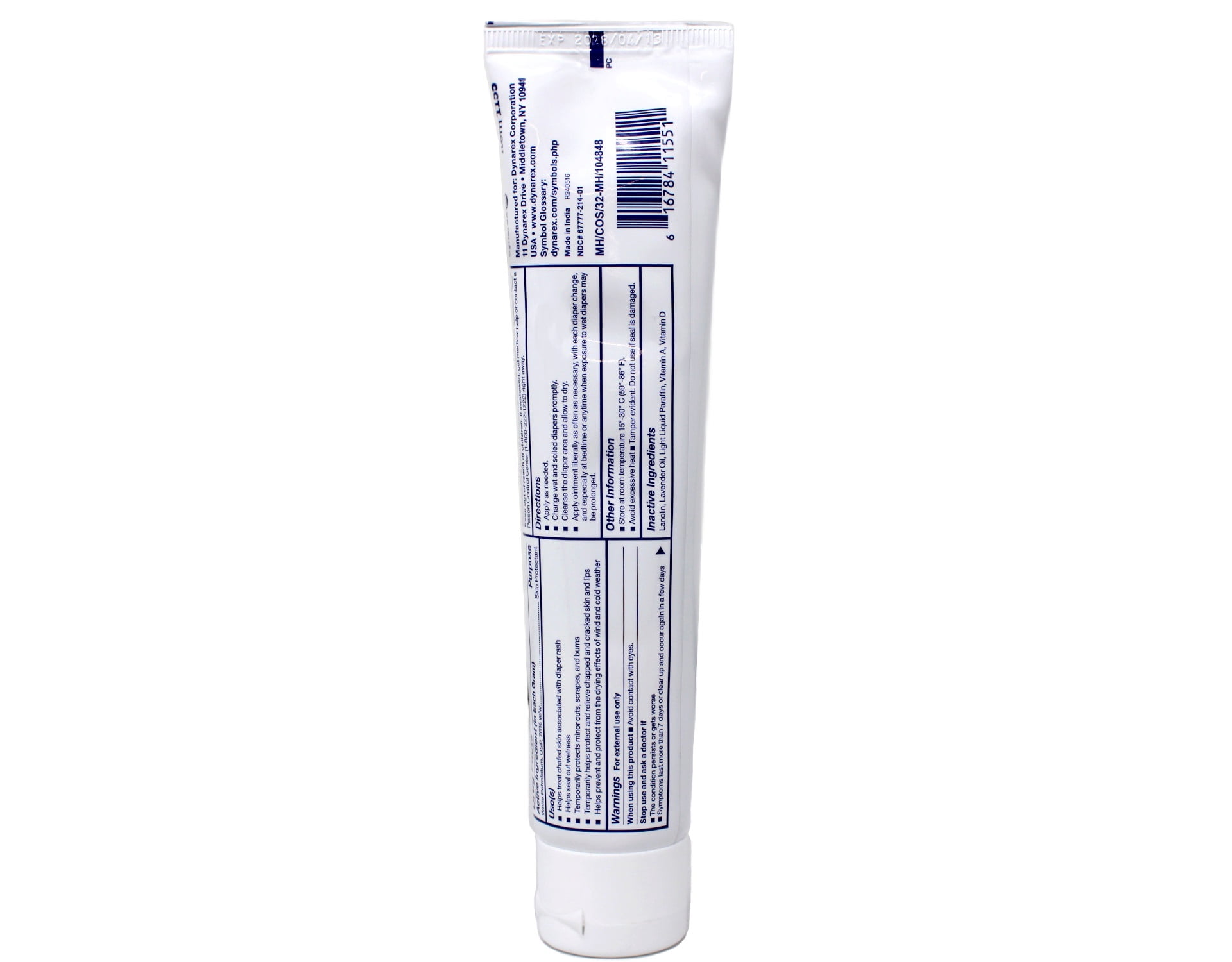 dynarex Diaper Rash Ointment 4 oz. Tube (Sold as CS/72)