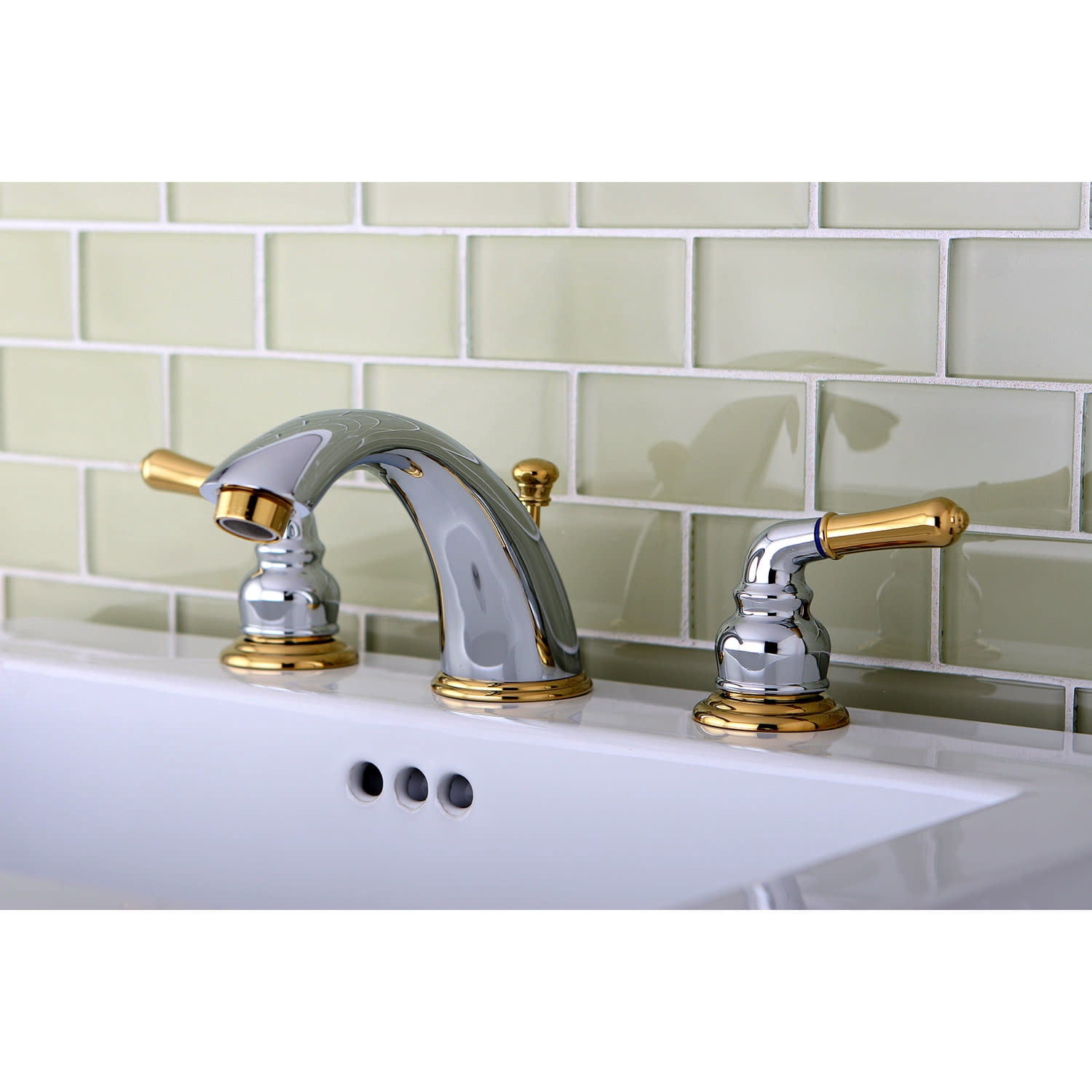 Kingston Brass KB967 Magellan 1.2 GPM Widespread Bathroom Faucet - Brushed Nickel/Polished
