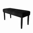 thumbnail image 4 of Home Design Guymon Modern Rectangular Upholstered Dining Bench with Corduroy Fabric and Wood Legs, Black, 4 of 8