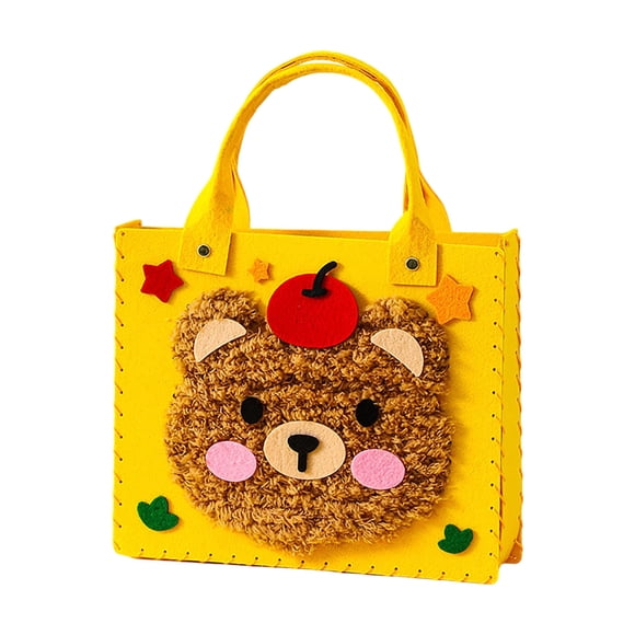 Education DIY Embroidery Doll Set Cartoon Animal Sewing Craft Kit Handbag Material Pack Handmade Crafting for Kids