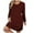 Brown, variant on Women's Long Sleeve Plus Size Dresses Casual Round Neck T-Shirt Dresses Solid Color Tunic Tops