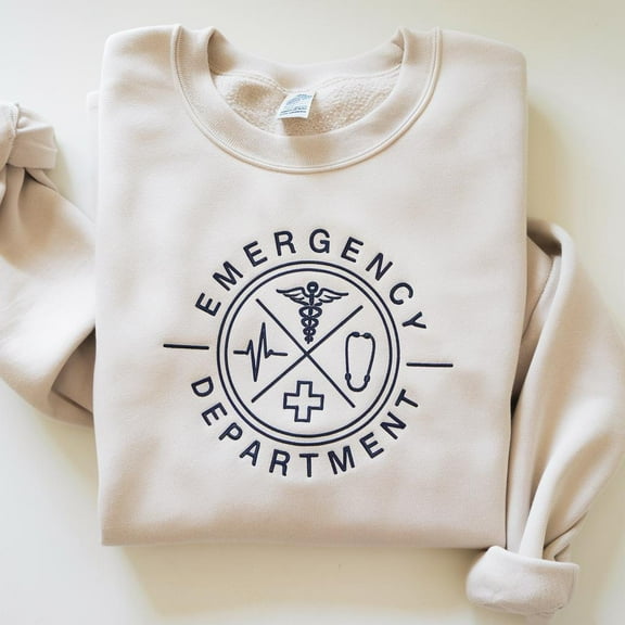 Embroidered ER Nurse Sweatshirt: Emergency Department RN Shirt