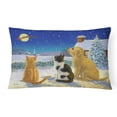 thumbnail image 1 of Carolines Treasures ASA2208PW1216 Golden Retriever & Chatons Regarder le Tissu de Père Noël Coussin Décoratif, 1 of 3