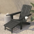 thumbnail image 5 of Flash Furniture Halifax HDPE Adirondack Chair with Cup Holder and Pull Out Ottoman, All-Weather HDPE Indoor/Outdoor Lounge Chair in Gray, 5 of 12