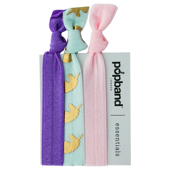 Essential Hair Bands - Mauve Unicorn by Popband for Women - 3 Pc Hair Bands