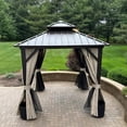 thumbnail image 2 of PURPLE LEAF 8’ X 8’ Outdoor Hardtop Gazebo Metal Frame Galvanized Steel Double Roof Patio Pavilions for Desk Backyard Bronze, 2 of 12