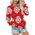 thumbnail image 3 of Meichang Crew Neck Sweatshirts Women Christmas Merry Christmas Snowman Print Pullover Xmas Holiday Long Sleeve Sweatshirt Family Christmas Outfits, 3 of 6