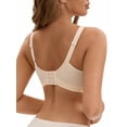 thumbnail image 3 of INSPIRE CHIC Women's Lace Polka Dots Crossover Wirefree Sleep Breastfeeding Soft Cup Maternity Nursing Bras XL Beige, 3 of 4