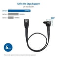 Cable Matters 90 Degree SATA III 6.0 Gbps 3Pack Connector and Data Cable, Black, 18 Inches