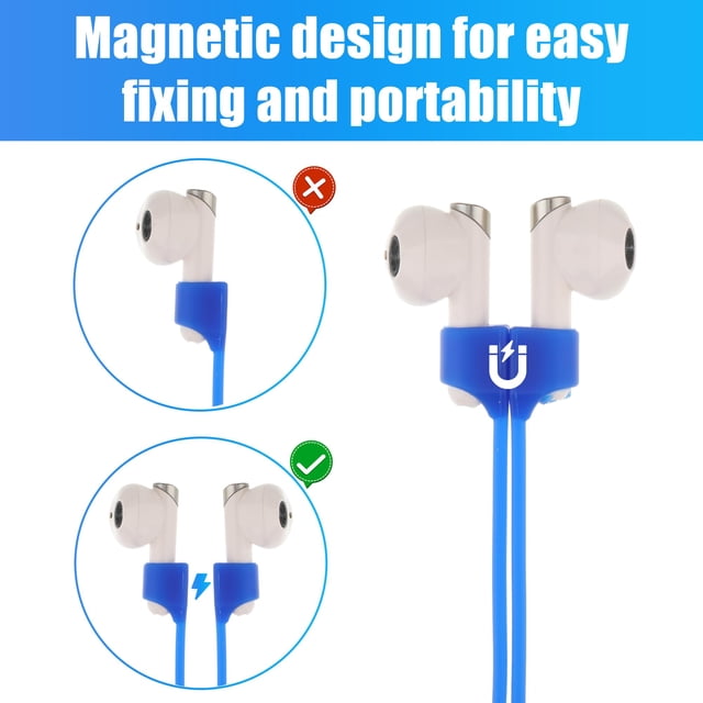 Methold Correa magnética antipérdida 4x para auriculares deportivos Fácil instalación Fijación estable Durabilidad portátil Cables de audio/vídeo