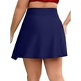 thumbnail image 4 of Attraco Plus Size Womens Swim Skirt Drawstring Swim Dress Built-in Brief Bottom, 4 of 7