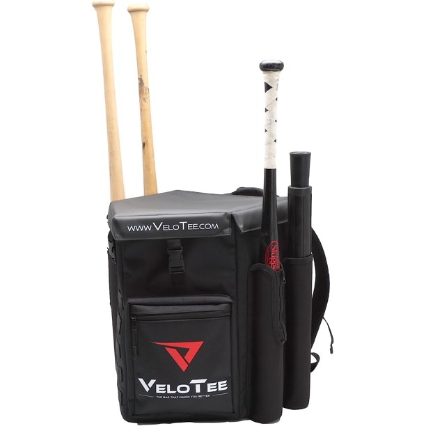 VeloTee with Batting Tee) Home Plate Baseball & Softball Bat Bag