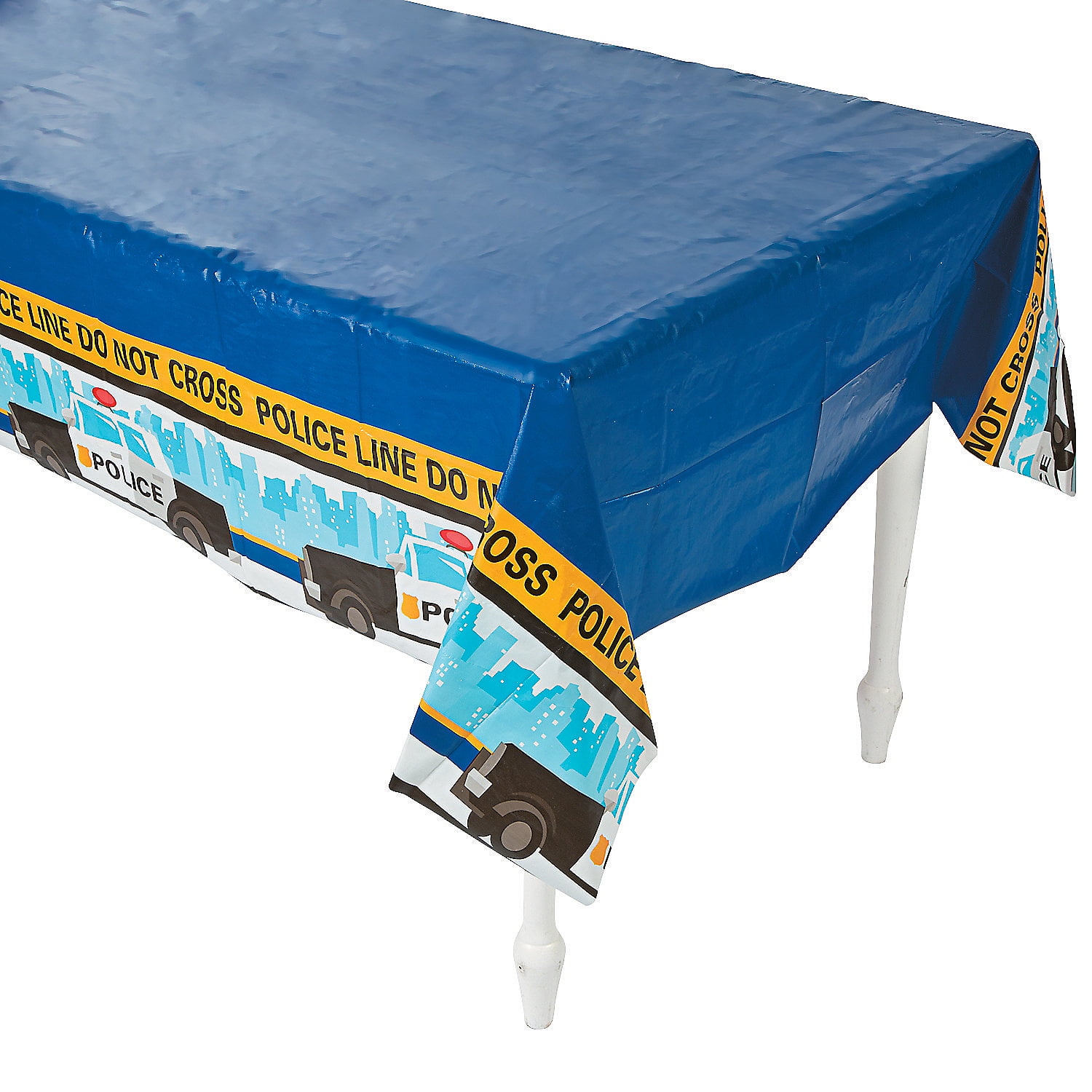 Police Plastic Party Table Cover All Over Print Birthday Banners