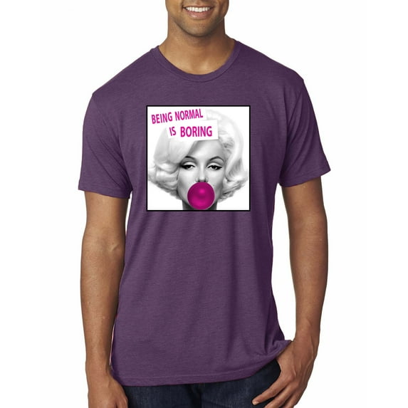 Marilyn Monroe Being Normal is Boring | Mens Famous People Premium Tri Blend T-Shirt, Vintage Purple, Small