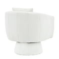 thumbnail image 6 of Ktaxon 360° Swivel Accent Armchair Velvet Upholstered Club Chair, Pumpkin Shape Sofa Corner Barrel Chair Off White, 6 of 8