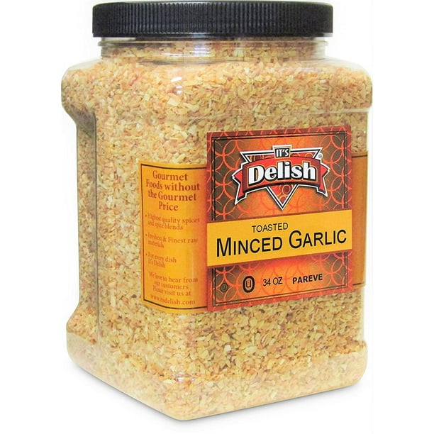 Gourmet Toasted Dried Minced Garlic by Its Delish, 2.1 LBS (34 Oz