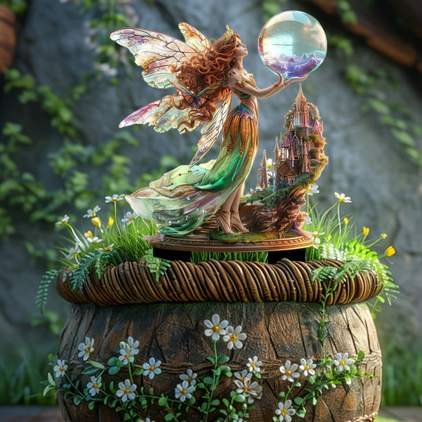 Fiudx Adorno de Hada de Cristal para Jardín, Diseño Alado de Acrílico, Decoración Plana 2D Duradera, Decoración Caprichosa para Exteriores E Interiores, Fácil Instalación, Regalo para Amantes de La N