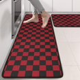 thumbnail image 2 of Kitchen Rugs Sets Of 2,Red Black Checkered Pattern Anti Fatigue Kitchen Mat Rugs Non Slip Washable,Decorative Kitchen Floor Mats for Kitchen,Sink,Laundry,17"x47"+17"x47", 2 of 5