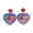 B, variant on zhonghuaying Glitter Border Frame Outline Nation Flag Graphic Drop Earring, Classic Red White Tone America Themed Ear Dangler for Casual And Occasion Styling (Star)