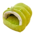 thumbnail image 2 of Nebwoak Semi Enclosed Cat Bed Cave, Warm Winter Donut Pet Bed for Cats and Small Dogs, Self Warming Plush Lining Washable Cute Frog Design, 2 of 6