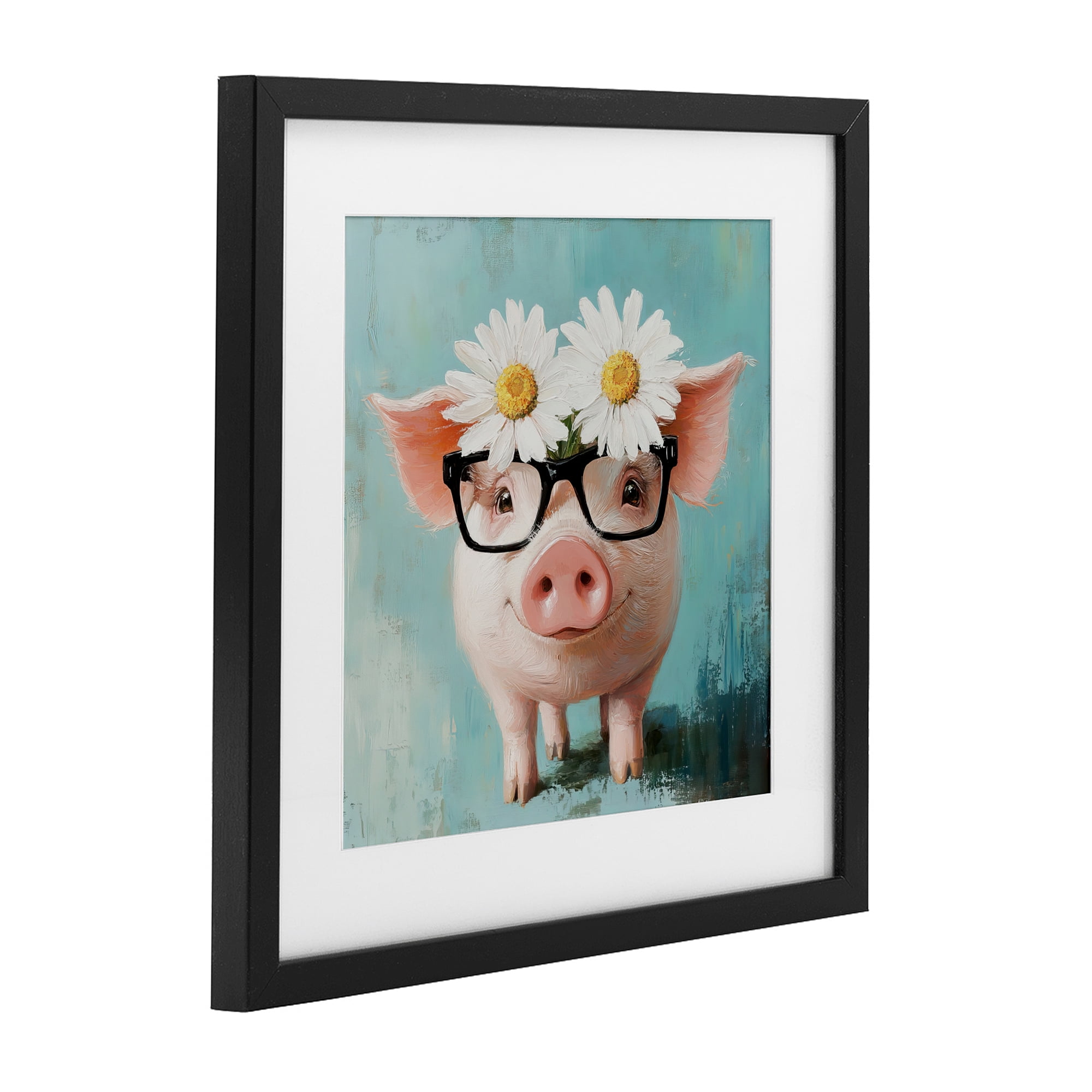 Stupell Industries Nerdy Natalie Piglet Black Framed Print Under Glass, design by Tina LeCour