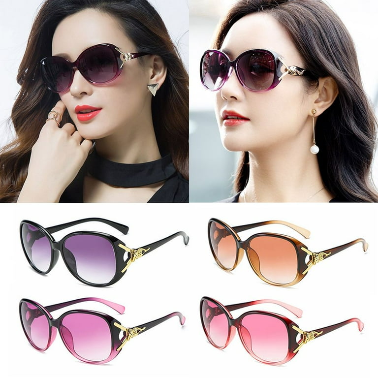 Linrong Stylish Large Frame Goggles UV400 Protection Polarized Retro Shades Oversized Sun Glasses Women s Sunglasses Red 5pcs Size One Size