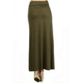 thumbnail image 3 of Women's Casual Foldable Waist Comfy Loose Fit Solid Maxi Skirt, 3 of 4